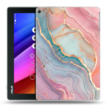 Силиконовый чехол на ASUS ZenPad 10 с принтом розовый мрамор Силиконовый чехол на ASUS ZenPad 10 с принтом розовый мрамор