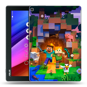 Силиконовый чехол на ASUS ZenPad 10 с принтом Майнкрафт Minecraft