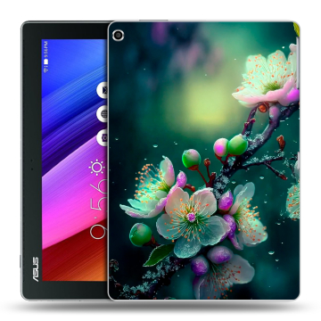 Силиконовый чехол на ASUS ZenPad 10 с принтом Цветы и мрамор Силиконовый чехол на ASUS ZenPad 10 с принтом Цветы и мрамор