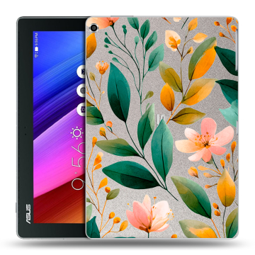 Силиконовый чехол на ASUS ZenPad 10 с принтом Цветы паттерн