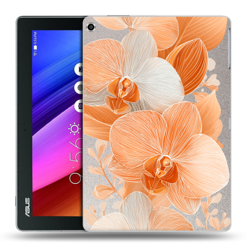 Силиконовый чехол на ASUS ZenPad 10 с принтом Бежевые цветы