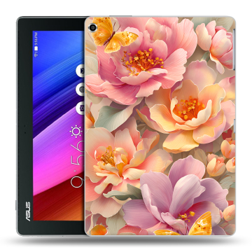 Силиконовый чехол на ASUS ZenPad 10 с принтом Цветы и бабочки