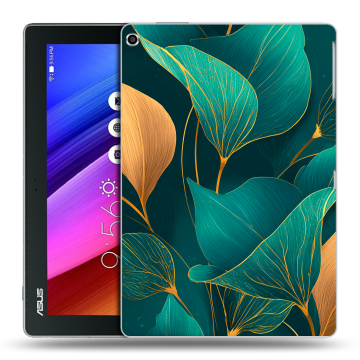 Силиконовый чехол на ASUS ZenPad 10 с принтом Листья и золото