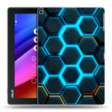 Силиконовый чехол на ASUS ZenPad 10 с принтом Неоновые соты