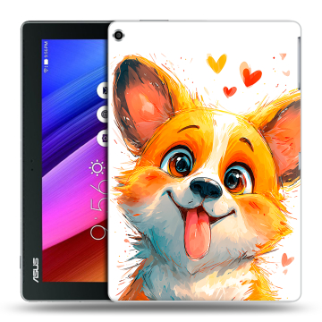 Силиконовый чехол на ASUS ZenPad 10 с принтом корги Силиконовый чехол на ASUS ZenPad 10 с принтом корги
