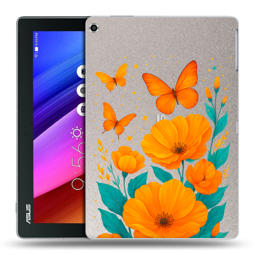 Силиконовый чехол на ASUS ZenPad 10 с принтом цветы бабочки