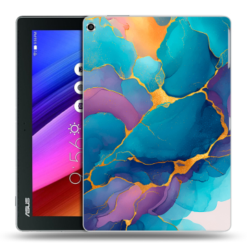 Силиконовый чехол на ASUS ZenPad 10 с принтом Мрамор блестки
