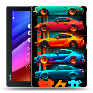 Силиконовый чехол на ASUS ZenPad 10 с принтом машины тачки
