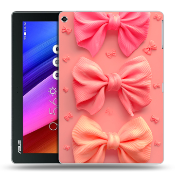 Силиконовый чехол на ASUS ZenPad 10 с принтом Розовые бантики Силиконовый чехол на ASUS ZenPad 10 с принтом Розовые бантики