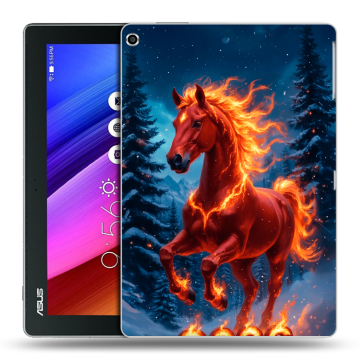 Силиконовый чехол на ASUS ZenPad 10 с принтом Новый год коня