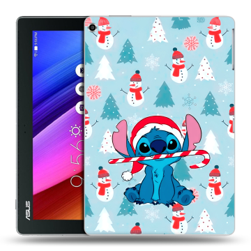Силиконовый чехол на ASUS ZenPad 10 с принтом Стич Новый год