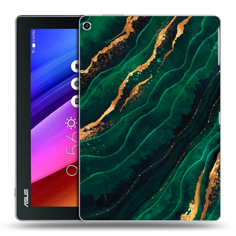 Силиконовый чехол на планшета ASUS ZenPad 10 с принтом Мрамор зеленое золото Силиконовый чехол на планшета ASUS ZenPad 10 с принтом Мрамор зеленое золото