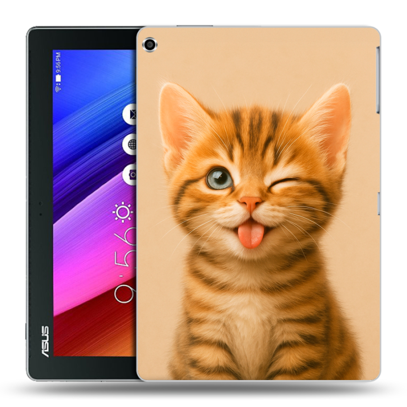 Силиконовый чехол на ASUS ZenPad 10 с принтом котенок Силиконовый чехол на ASUS ZenPad 10 с принтом котенок