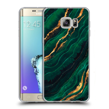 Пластиковый чехол на Samsung Galaxy S6 Edge Plus с принтом Мрамор зеленое золото Пластиковый чехол на Samsung Galaxy S6 Edge Plus с принтом Мрамор зеленое золото