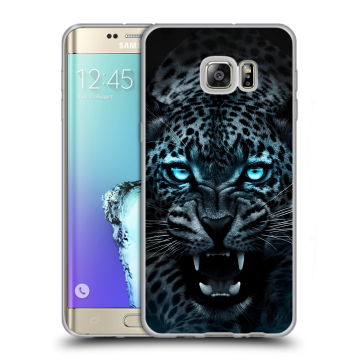 Пластиковый чехол на Samsung Galaxy S6 Edge Plus с принтом Темный леопард Пластиковый чехол на Samsung Galaxy S6 Edge Plus с принтом Темный леопард