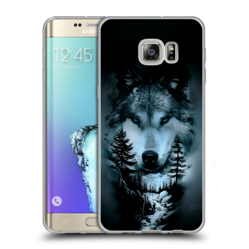 Пластиковый чехол на Samsung Galaxy S6 Edge Plus с принтом Лесной волк Пластиковый чехол на Samsung Galaxy S6 Edge Plus с принтом Лесной волк