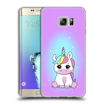 Пластиковый чехол на Samsung Galaxy S6 Edge Plus с принтом Единорог Пластиковый чехол на Samsung Galaxy S6 Edge Plus с принтом Единорог