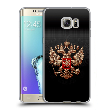 Пластиковый чехол на Samsung Galaxy S6 Edge Plus с принтом Герб России Пластиковый чехол на Samsung Galaxy S6 Edge Plus с принтом Герб России