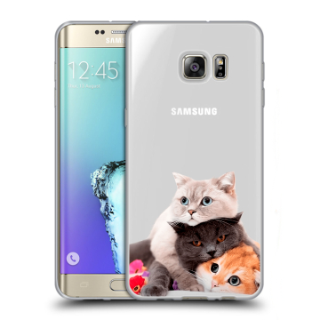 Пластиковый чехол на Samsung Galaxy S6 Edge Plus с принтом Кошки Пластиковый чехол на Samsung Galaxy S6 Edge Plus с принтом Кошки