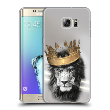 Пластиковый чехол на Samsung Galaxy S6 Edge Plus с принтом Лев с короной Пластиковый чехол на Samsung Galaxy S6 Edge Plus с принтом Лев с короной