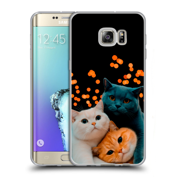 Пластиковый чехол на Samsung Galaxy S6 Edge Plus с принтом Кошки Пластиковый чехол на Samsung Galaxy S6 Edge Plus с принтом Кошки