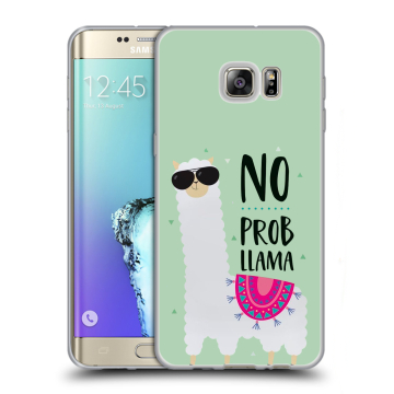Пластиковый чехол на Samsung Galaxy S6 Edge Plus с принтом Лама Пластиковый чехол на Samsung Galaxy S6 Edge Plus с принтом Лама
