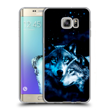 Пластиковый чехол на Samsung Galaxy S6 Edge Plus с принтом Волки Пластиковый чехол на Samsung Galaxy S6 Edge Plus с принтом Волки
