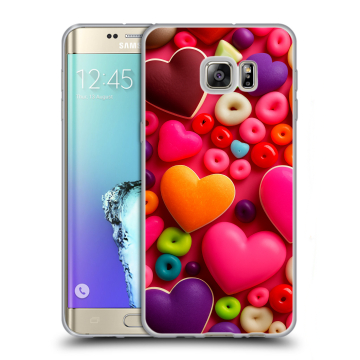 Пластиковый чехол на Samsung Galaxy S6 Edge Plus с принтом Сердечки Пластиковый чехол на Samsung Galaxy S6 Edge Plus с принтом Сердечки