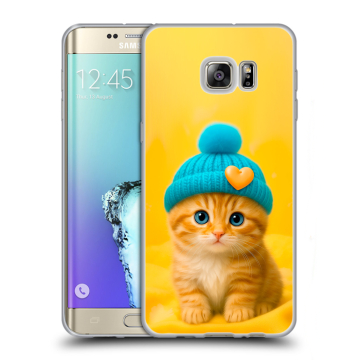 Пластиковый чехол на Samsung Galaxy S6 Edge Plus с принтом Котенок в шапке Пластиковый чехол на Samsung Galaxy S6 Edge Plus с принтом Котенок в шапке