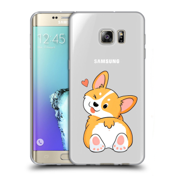 Пластиковый чехол на Samsung Galaxy S6 Edge Plus с принтом Корги