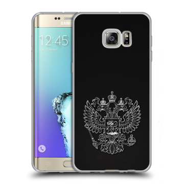 Пластиковый чехол на Samsung Galaxy S6 Edge Plus с принтом Герб России