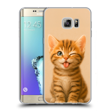 Пластиковый чехол на Samsung Galaxy S6 Edge Plus с принтом котенок
