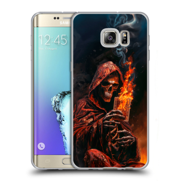 Пластиковый чехол на Samsung Galaxy S6 Edge Plus с принтом Скелет и карты