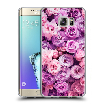 Пластиковый чехол на Samsung Galaxy S6 Edge Plus с принтом лавандовые розы Пластиковый чехол на Samsung Galaxy S6 Edge Plus с принтом лавандовые розы