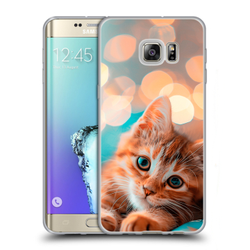 Пластиковый чехол на Samsung Galaxy S6 Edge Plus с принтом котик