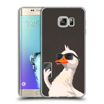 Пластиковый чехол на Samsung Galaxy S6 Edge Plus с принтом утка в очках