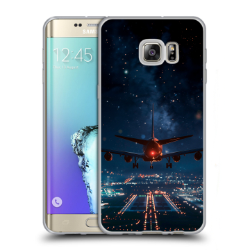 Пластиковый чехол на Samsung Galaxy S6 Edge Plus с принтом самолет