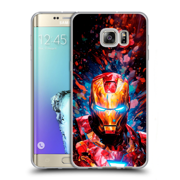 Пластиковый чехол на Samsung Galaxy S6 Edge Plus с принтом Железный человек Ironman