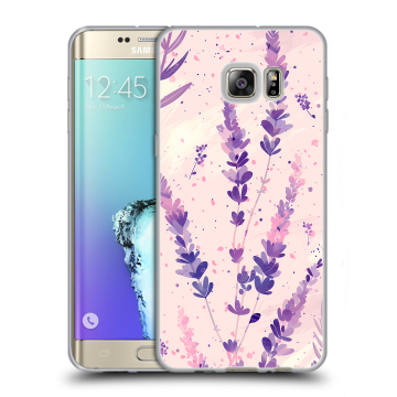 Пластиковый чехол на Samsung Galaxy S6 Edge Plus с принтом цветы лаванда Пластиковый чехол на Samsung Galaxy S6 Edge Plus с принтом цветы лаванда