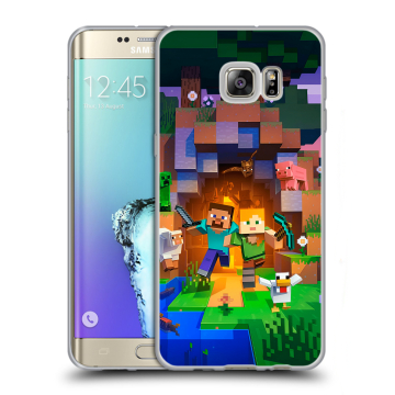 Пластиковый чехол на Samsung Galaxy S6 Edge Plus с принтом Майнкрафт Minecraft