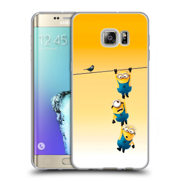 Пластиковый чехол на Samsung Galaxy S6 Edge Plus с принтом Миньоны