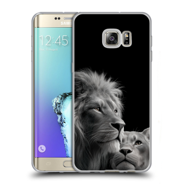 Пластиковый чехол на Samsung Galaxy S6 Edge Plus с принтом Лев кошки Пластиковый чехол на Samsung Galaxy S6 Edge Plus с принтом Лев кошки