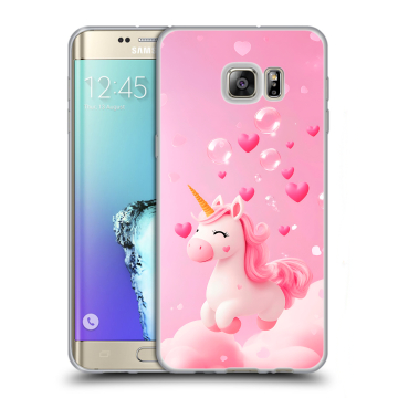 Пластиковый чехол на Samsung Galaxy S6 Edge Plus с принтом Единорог Пластиковый чехол на Samsung Galaxy S6 Edge Plus с принтом Единорог