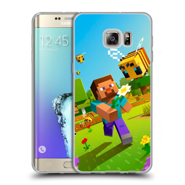 Пластиковый чехол на Samsung Galaxy S6 Edge Plus с принтом Майнкрафт Minecraft