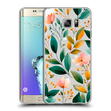 Пластиковый чехол на Samsung Galaxy S6 Edge Plus с принтом Цветы паттерн Пластиковый чехол на Samsung Galaxy S6 Edge Plus с принтом Цветы паттерн