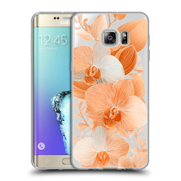 Пластиковый чехол на Samsung Galaxy S6 Edge Plus с принтом Бежевые цветы Пластиковый чехол на Samsung Galaxy S6 Edge Plus с принтом Бежевые цветы