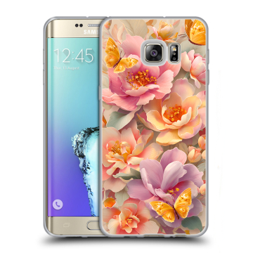 Пластиковый чехол на Samsung Galaxy S6 Edge Plus с принтом Цветы и бабочки Пластиковый чехол на Samsung Galaxy S6 Edge Plus с принтом Цветы и бабочки