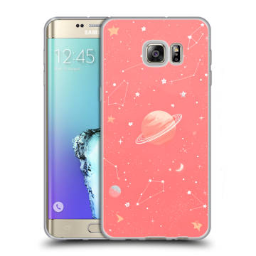 Пластиковый чехол на Samsung Galaxy S6 Edge Plus с принтом Розовый космос Пластиковый чехол на Samsung Galaxy S6 Edge Plus с принтом Розовый космос