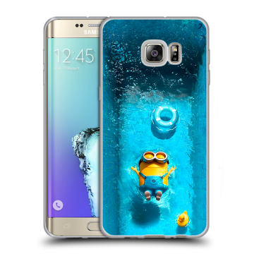 Пластиковый чехол на Samsung Galaxy S6 Edge Plus с принтом Миньоны