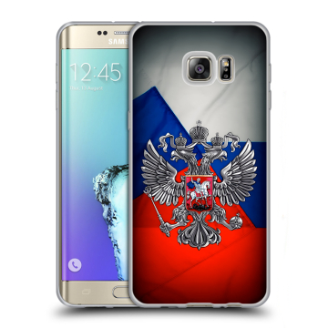 Пластиковый чехол на Samsung Galaxy S6 Edge Plus с принтом Флаг России Пластиковый чехол на Samsung Galaxy S6 Edge Plus с принтом Флаг России